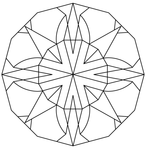 Kaleidoscope Design Coloring Page